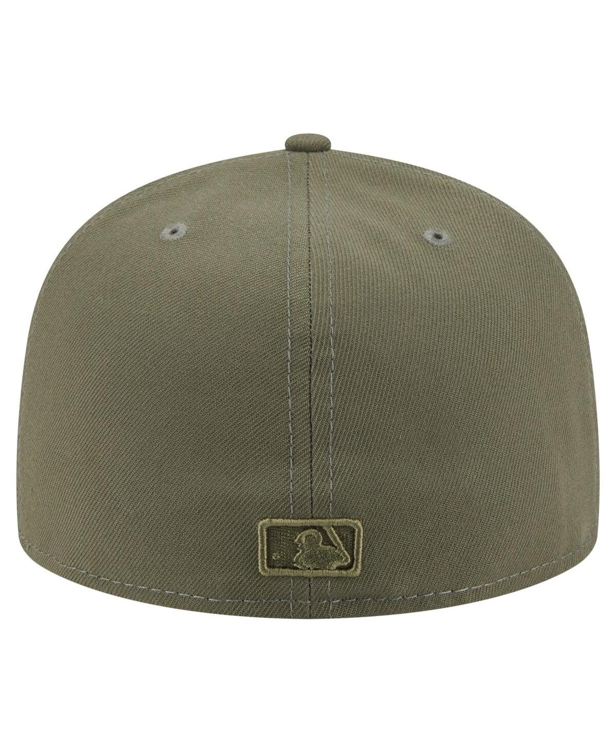 New Era Men's Olive Milwaukee Brewers Color Pack A-frame 59fifty Fitted Hat In Green