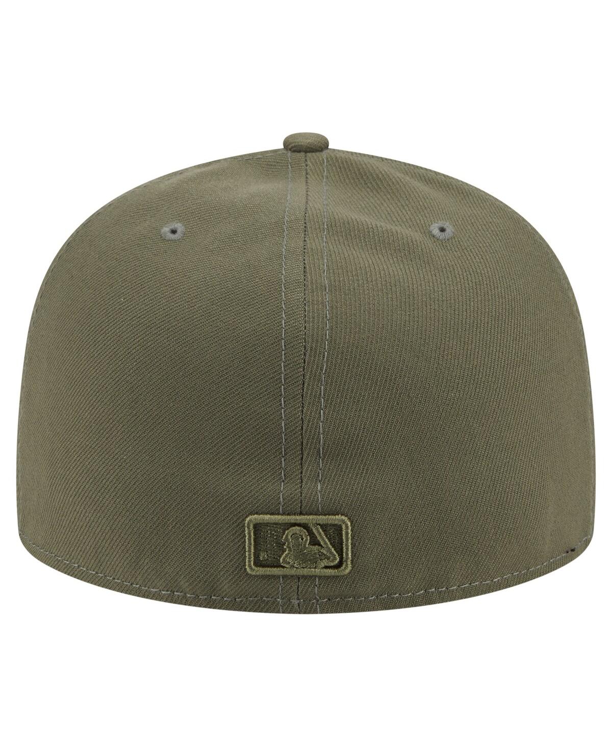 New Era Men's Olive Pittsburgh Pirates Color Pack A-frame 59fifty Fitted Hat In Green