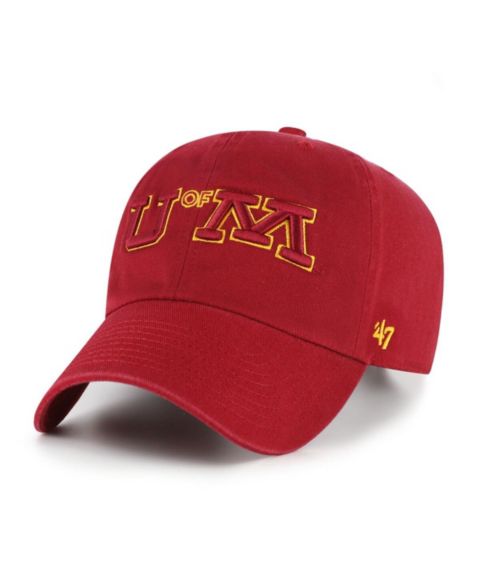 Мужская кепка '47 Brand Maroon Minnesota Golden Gophers Vault Clean Up Adjustable Hat