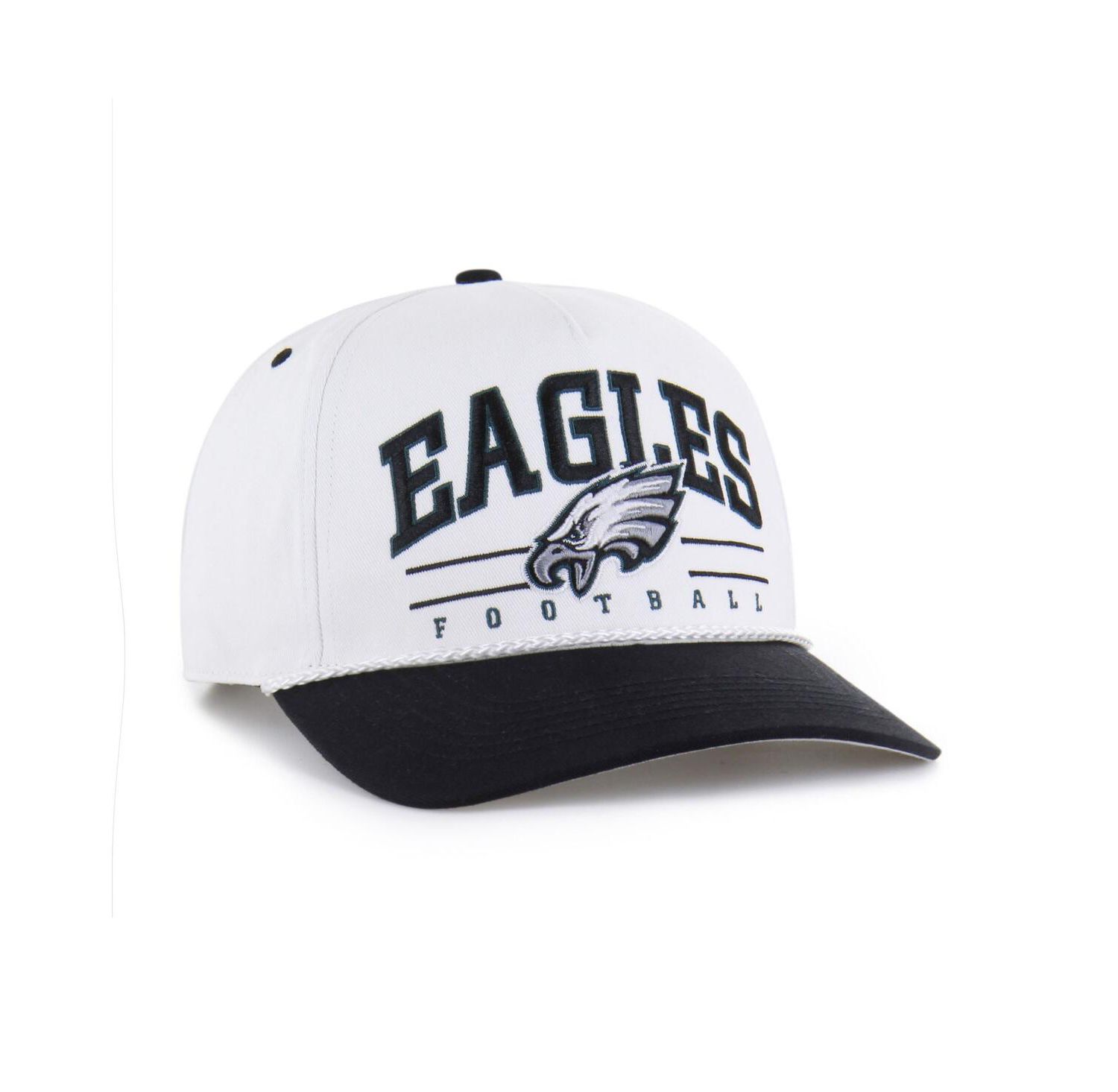 Men's White/Black Philadelphia Eagles Roscoe Two-Toned Hitch Adjustable Hat