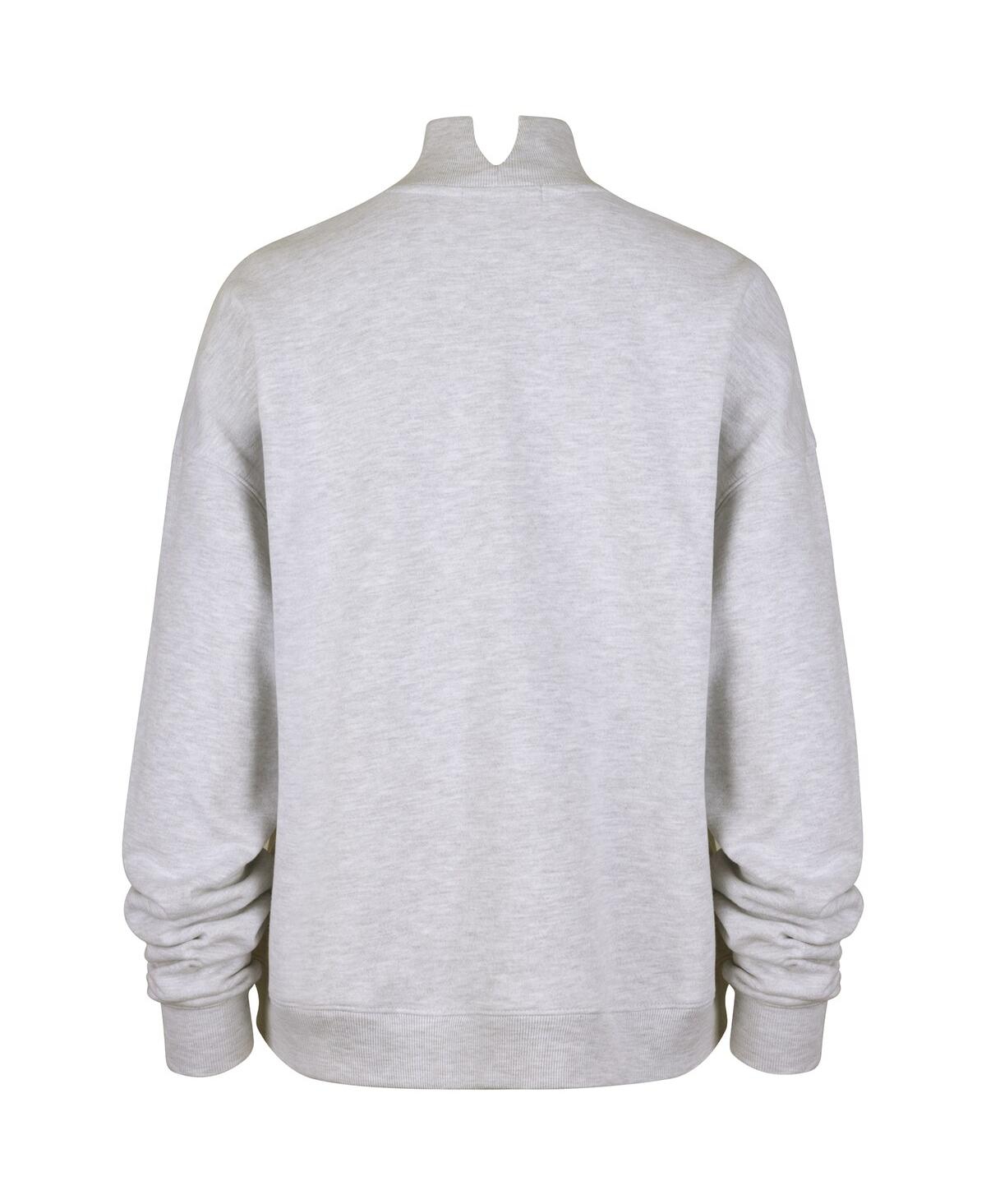 47 Brand Women's Heather Gray Green Bay Packers Vantage Mock Neck Pullover Sweatshirt In Gray