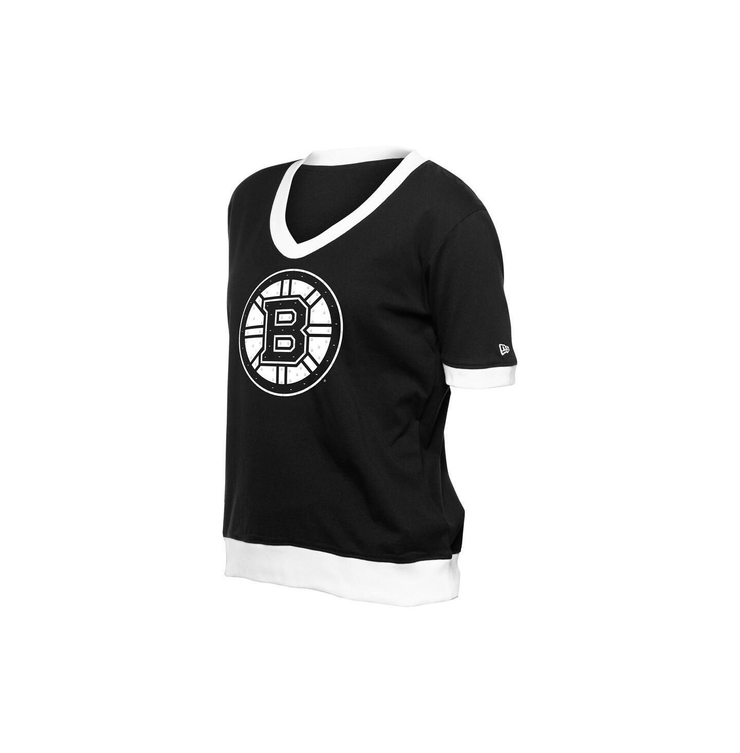 Женская футболка New Era Black Boston Bruins Game Day Rhinestuds — фото 3