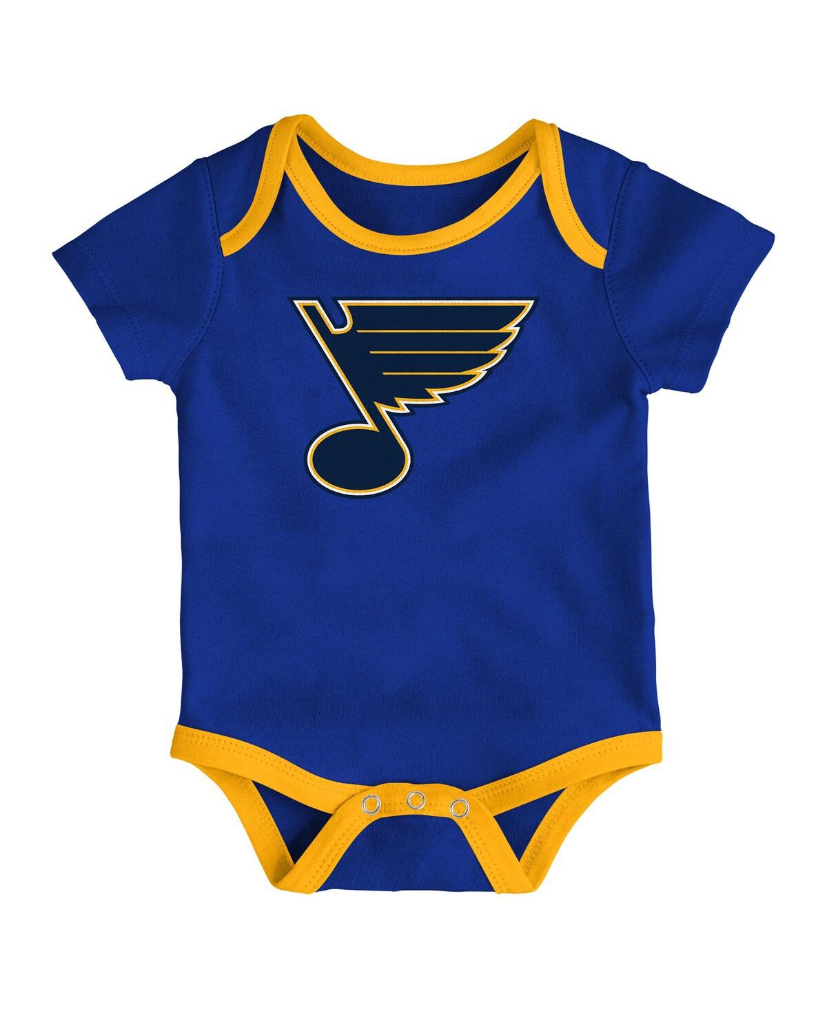 Outerstuff Newborn 3-pack St. Louis Blues Loyal Buddies Bodysuit Set In Multi