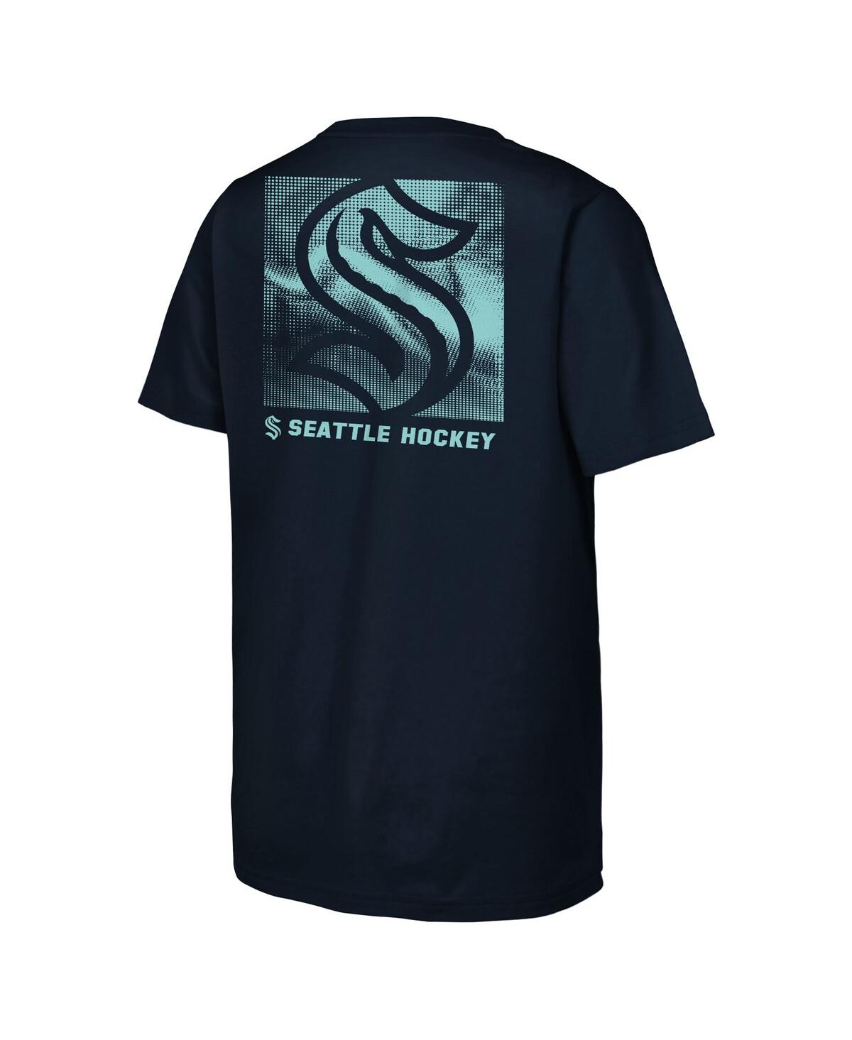 Outerstuff Big Boys And Girls Navy Seattle Kraken Atmosphere T-shirt In Blue