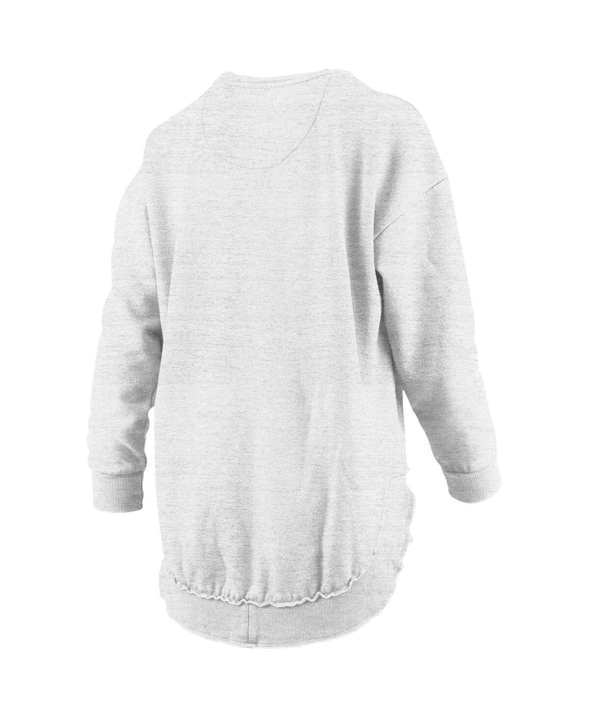 Pressbox Women's Heather Gray Michigan Wolverines Field Day Melange Poncho Pullover Sweatshirt In Gray