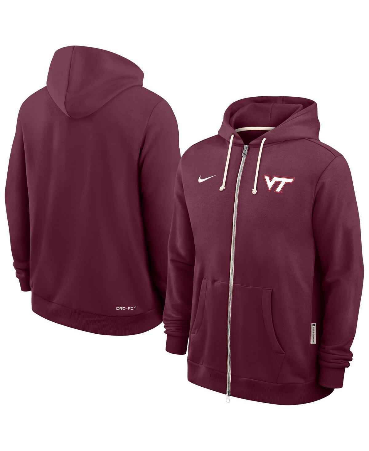 Nike Men's Maroon Virginia Tech Hokies 2025 Sideline Performance Full-zip Hoodie In Burgundy