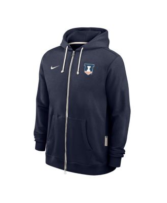 Men's Navy Illinois Fighting Illini 2025 Sideline Performance Full-Zip Hoodie