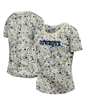 New Era - Women's Cream Dallas Cowboys Glam Game Floral T-Shirt