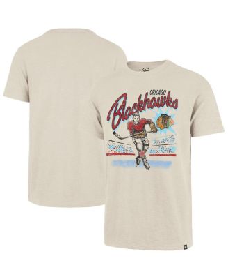 '47 Brand - Men's Natural Chicago Blackhawks Hockey Player Golden Age Scrum T-Shirt