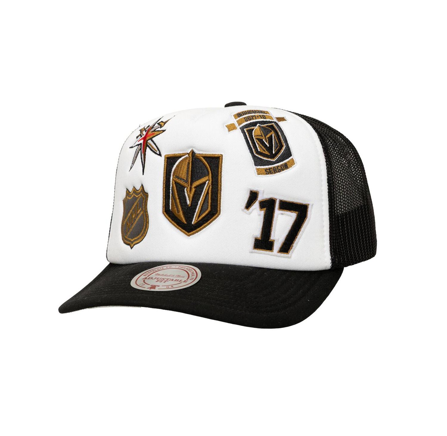 Men's White/Black Vegas Golden Knights Gridlock Trucker Adjustable Hat