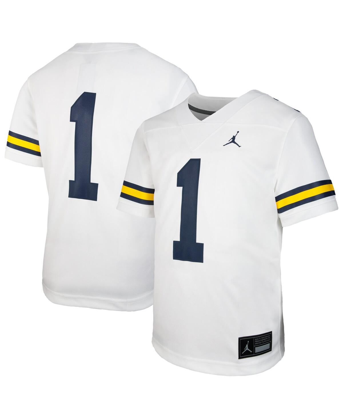 Jordan Big Boys and Girls White Michigan Wolverines Untouchable Replica Game Jersey