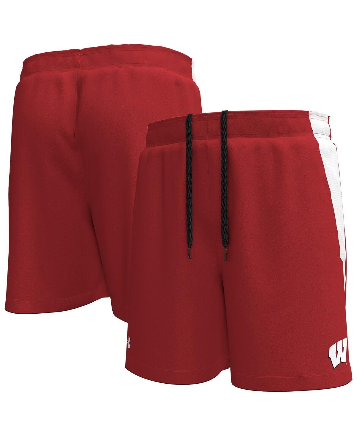 Under Armour Men's Red Wisconsin Badgers Tech Vent Performance Shorts In Red