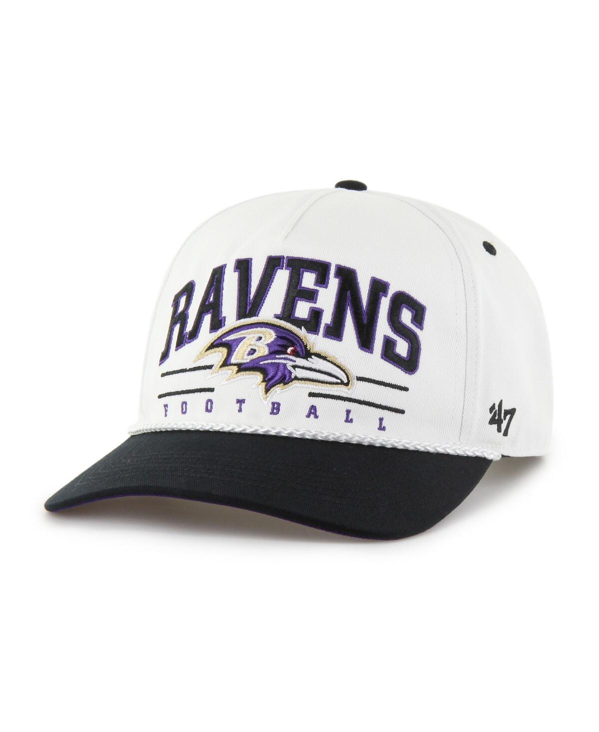 47 Brand Men's White/black Baltimore Ravens Roscoe Two-toned Hitch Adjustable Hat In Multi