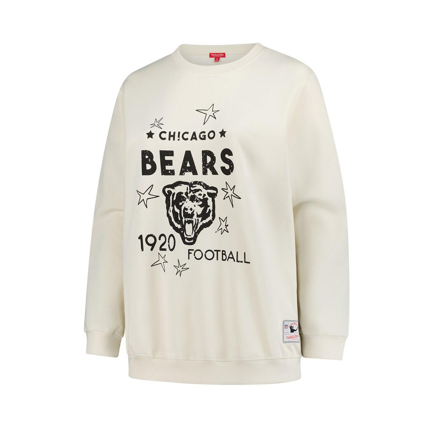 Women's Cream Chicago Bears Plus Size Shooting Star Pullover Sweatshirt