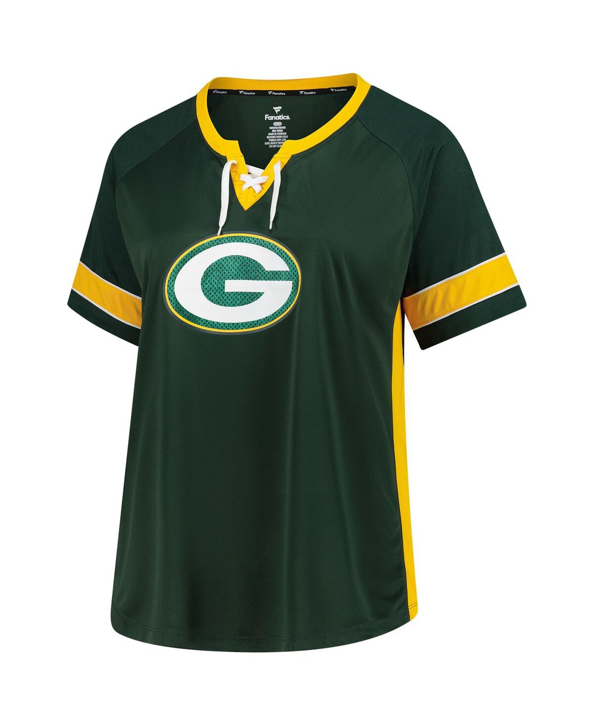 Fanatics Women's Jordan Love Green Bay Packers Plus Size Name Number Lace-up T-shirt In Green