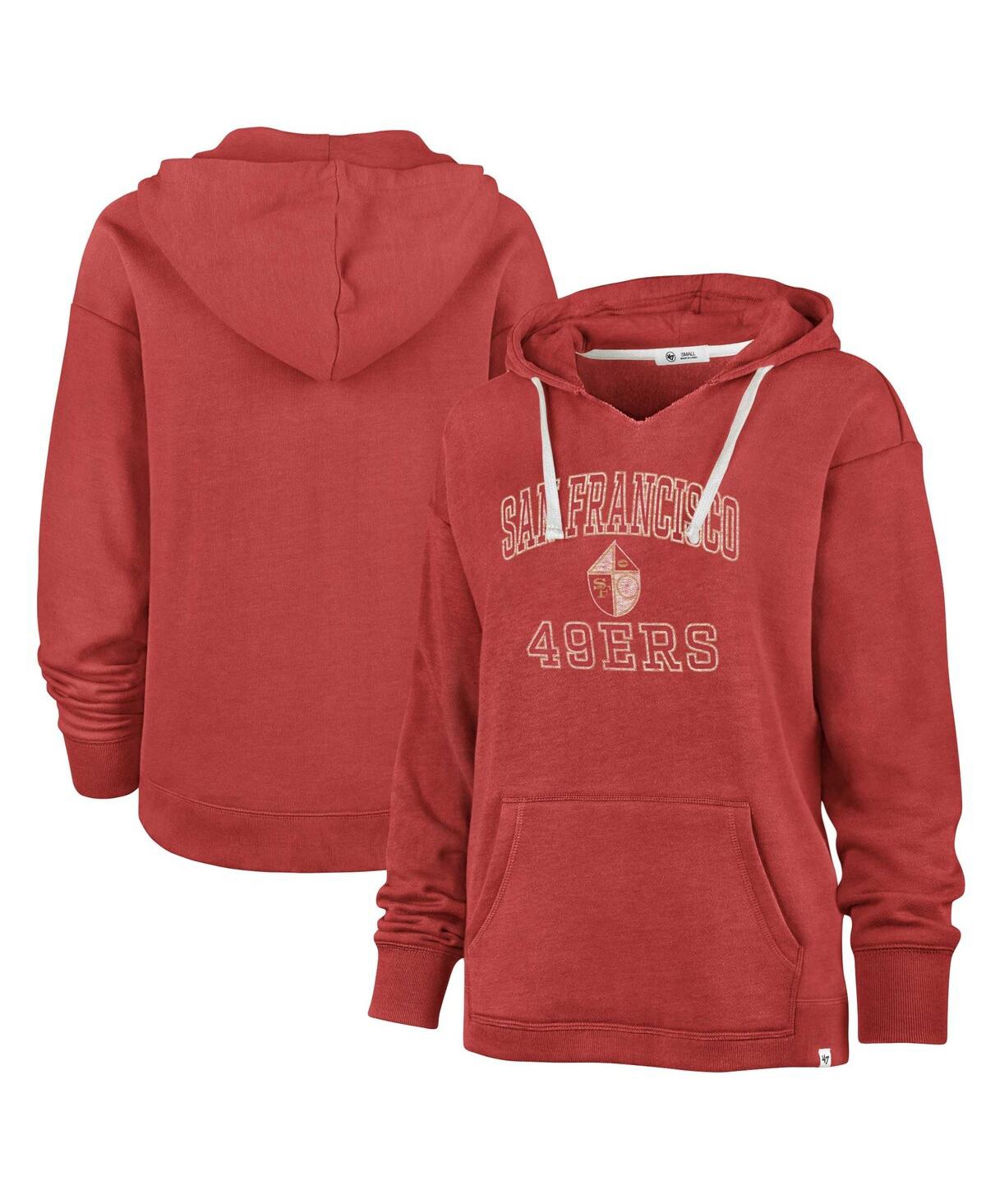 47 Brand Women's Scarlet San Francisco 49ers Plus Size Clarity Kennedy Pullover Hoodie In Brown