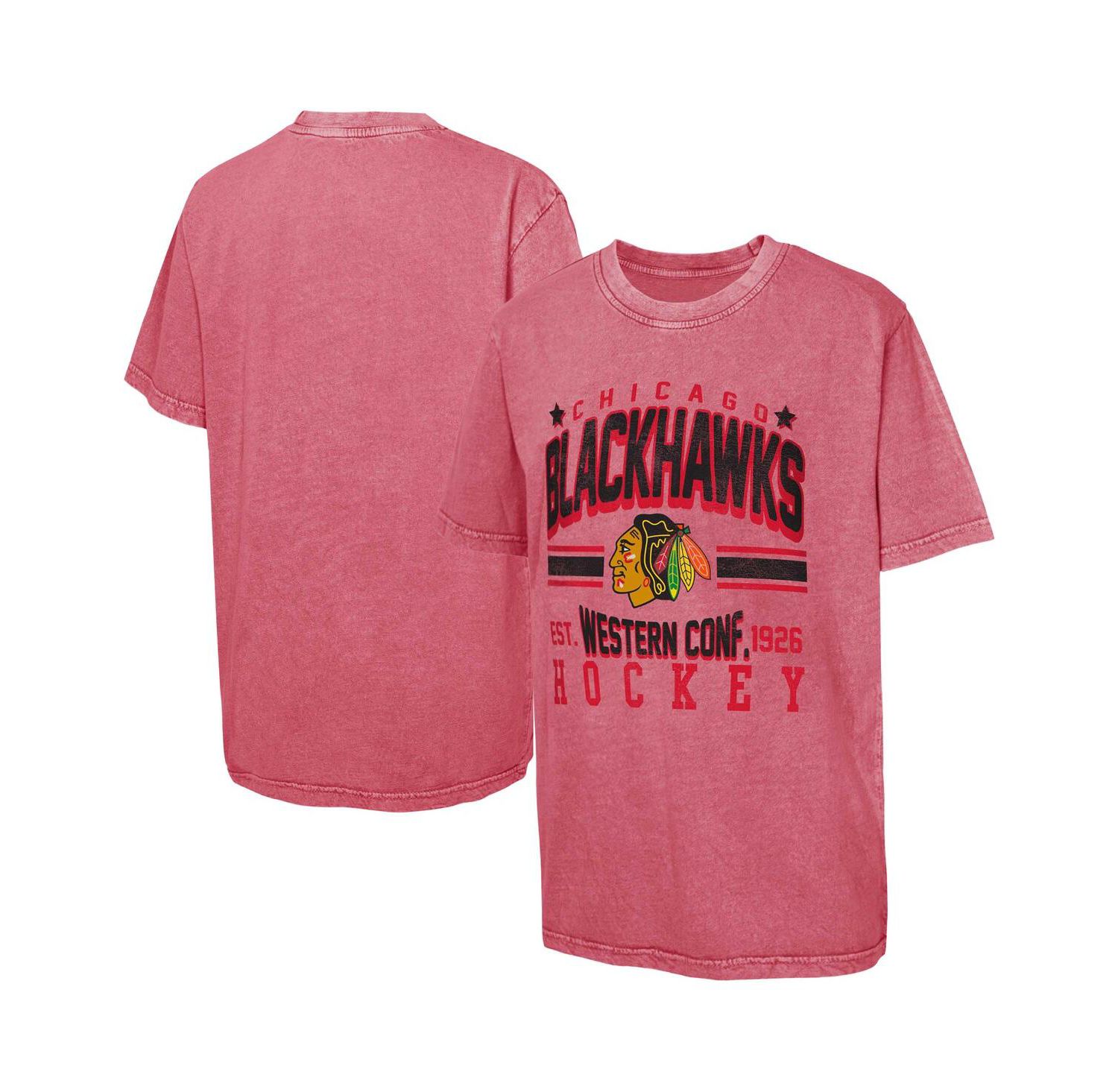 Big Boys and Girls Red Chicago Blackhawks Sure Short T-Shirt