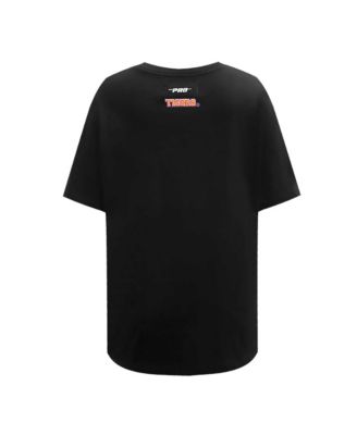 Women's Black Clemson Tigers Script Tail Oversized Boyfriend T-Shirt