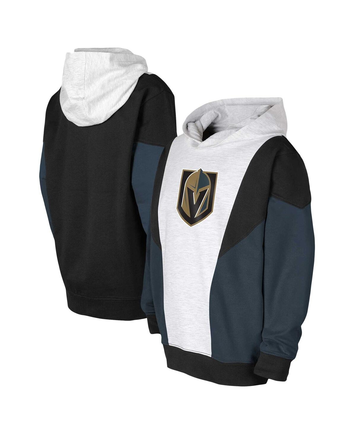 Outerstuff Big Boys and Girls Ash/Black Vegas Golden Knights Champion League Fleece Pullover Hoodie
