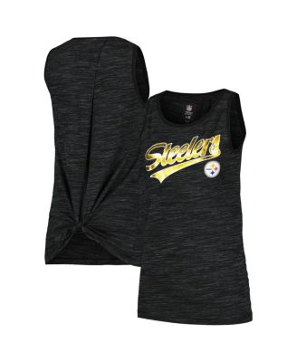 New Era - Women's Black Pittsburgh Steelers Space Dye Active Tank Top