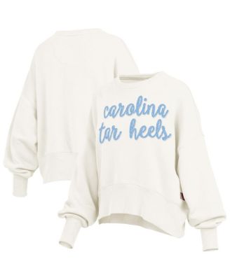 Pressbox - Women's Cream North Carolina Tar Heels Oversized Chelsea Waist Length Pullover Sweatshirt