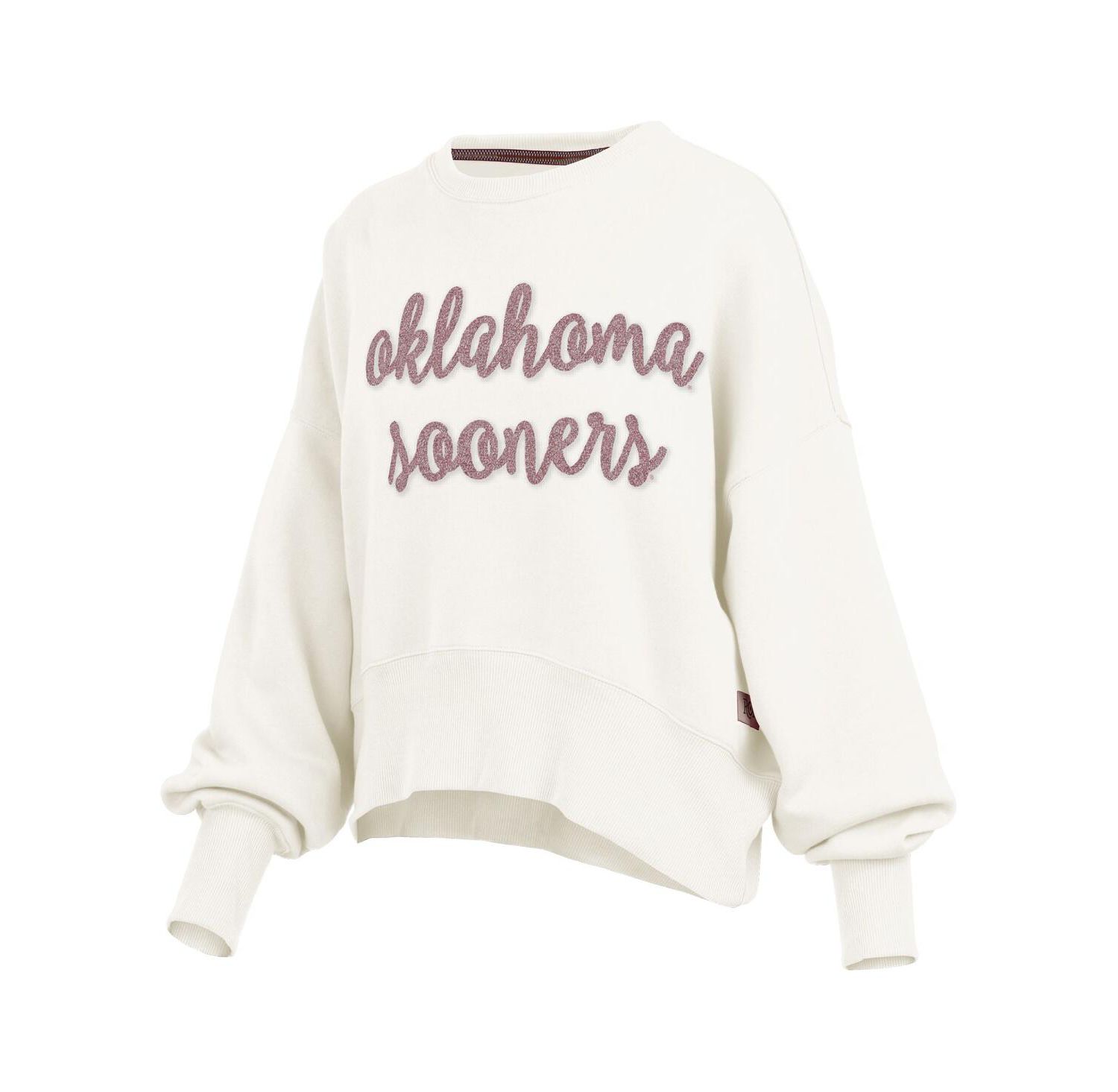 Women's Cream Oklahoma Sooners Chelsea Oversized Pullover Sweatshirt