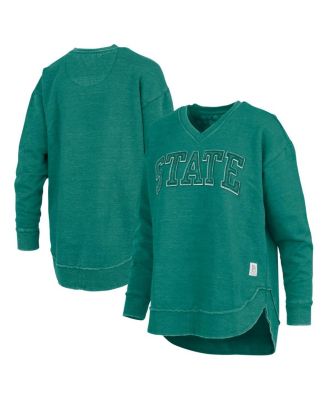 Pressbox - Women's Green Michigan State Spartans Westin Poncho V-Neck Pullover Sweatshirt