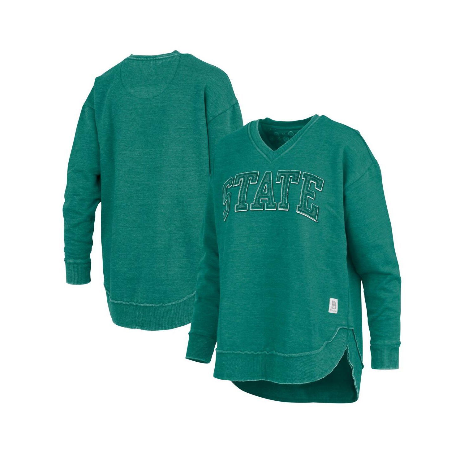 Women's Green Michigan State Spartans Westin Poncho V-Neck Pullover Sweatshirt