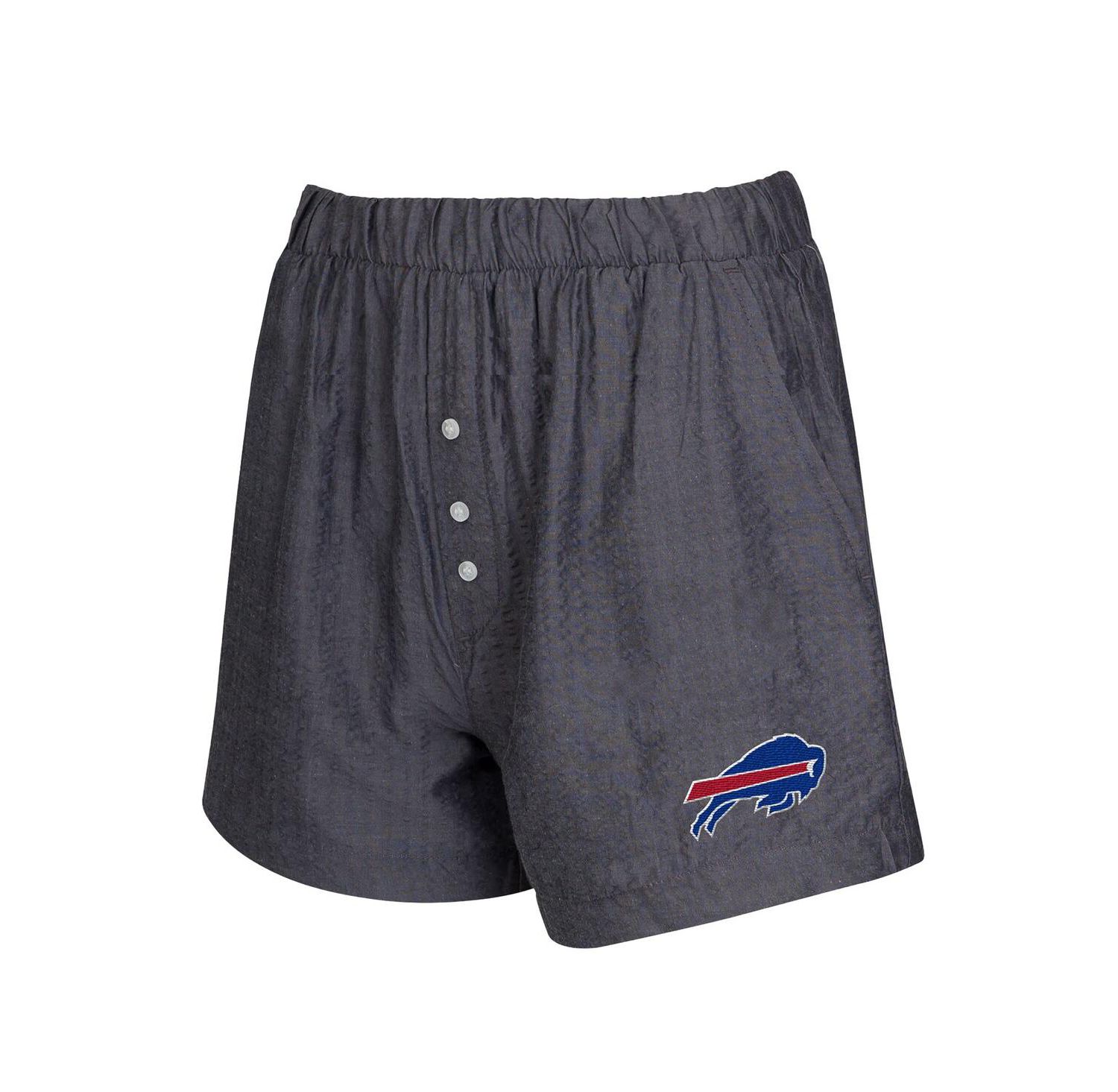 Women's 2-Pack Black Buffalo Bills Stripes and Solids Boxer Shorts Set