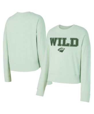 Concepts Sport - Women's Light Green Minnesota Wild Tonal Pullover Tri-Blend Sweatshirt