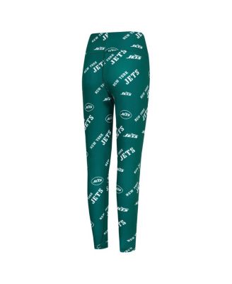 Women's Green New York Jets Breakthrough Allover Print Knit Sleep Leggings