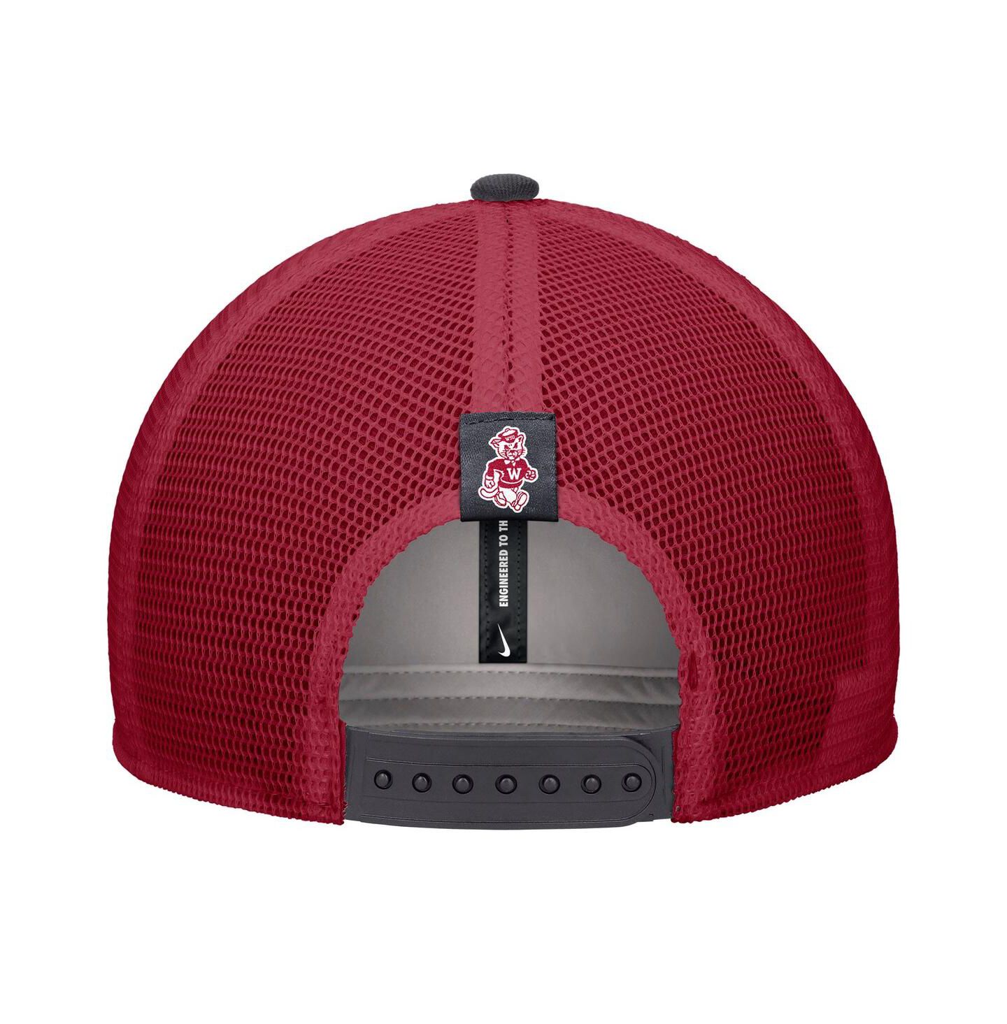 Мужская кепка Nike Gray Washington State Cougars Vintage Arch Rise Performance Trucker Adjustable Hat — фото 2