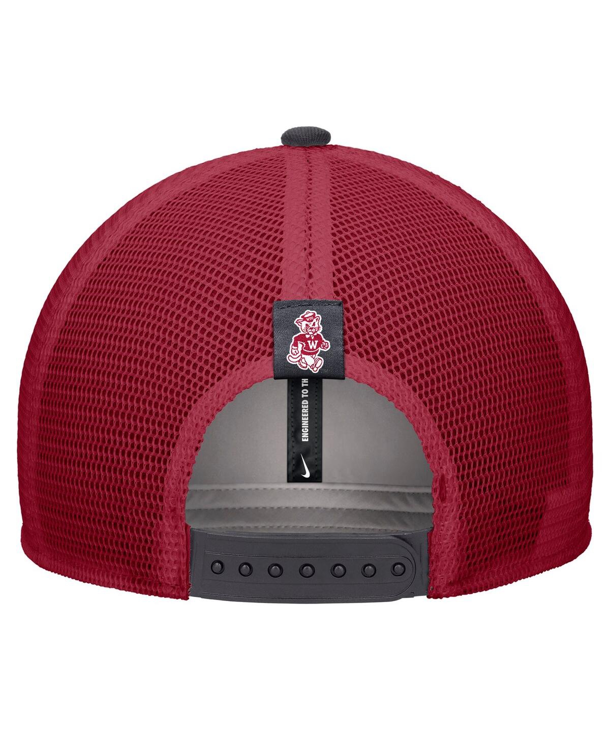 Nike Men's Gray Washington State Cougars Vintage Arch Rise Performance Trucker Adjustable Hat In Gray