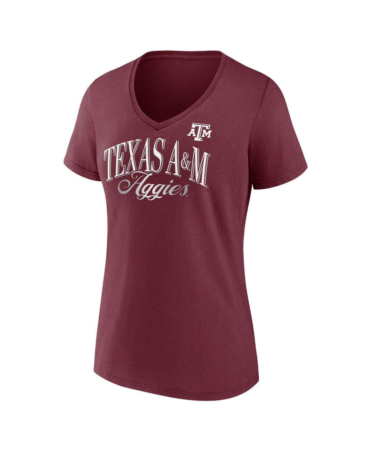 Fanatics Women's Maroon Texas A&m Aggies Fundamentals Script Foil T-shirt In Burgundy