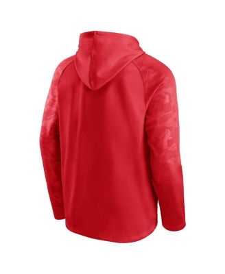 Men's Red Chicago Blackhawks Shade Defender Raglan Pullover Hoodie