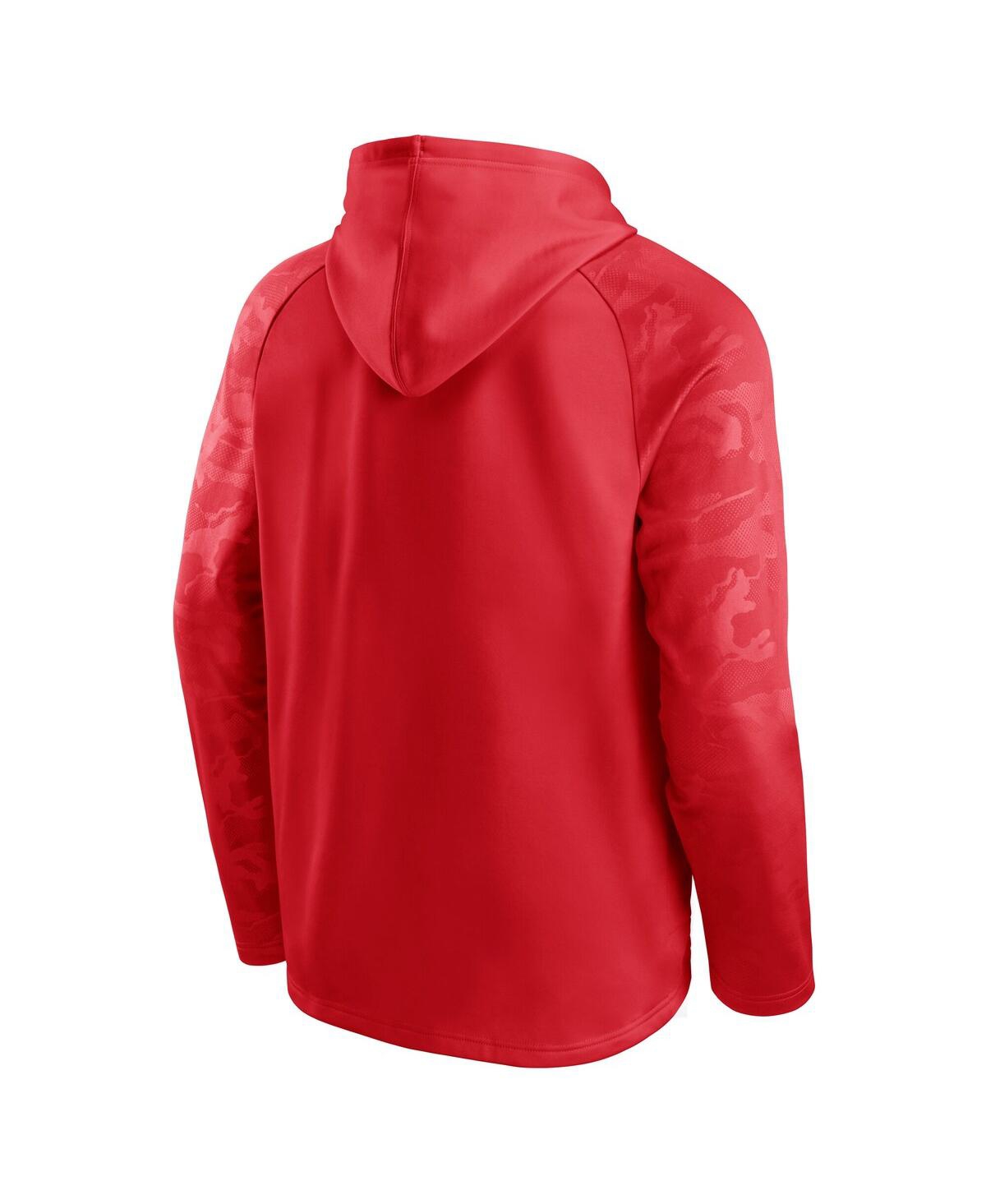 Fanatics Men's Red Chicago Blackhawks Shade Defender Raglan Pullover Hoodie In Red