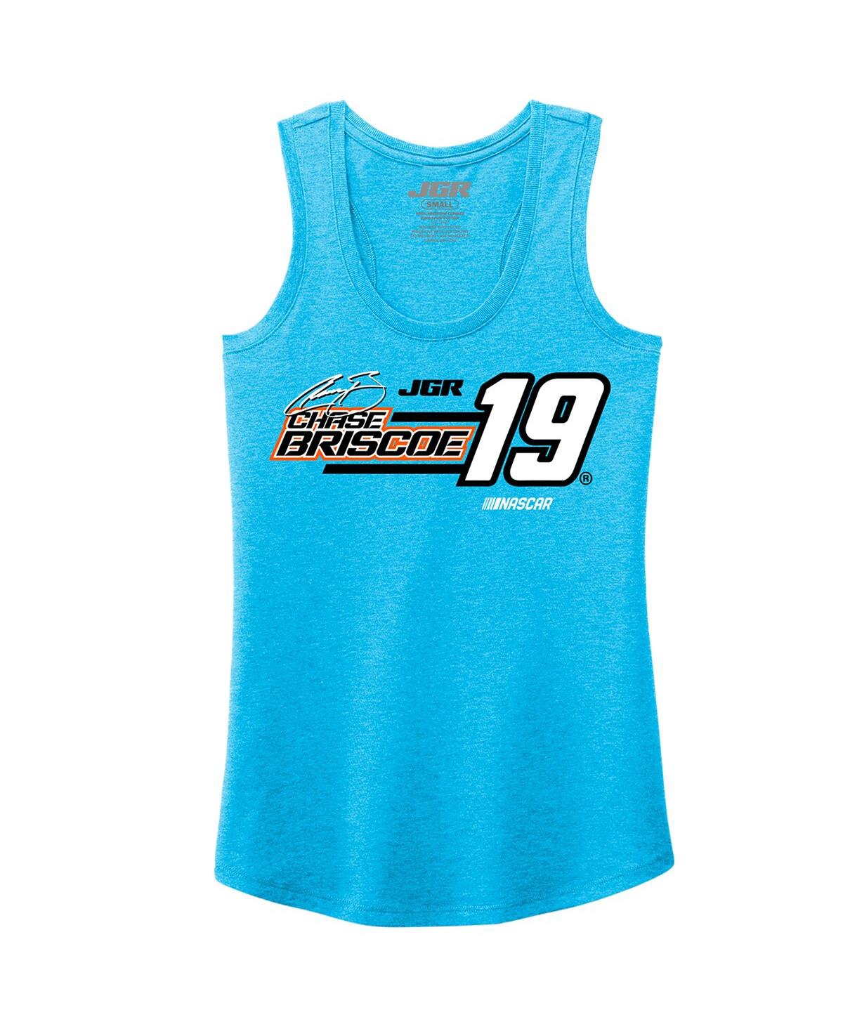 Joe Gibbs Racing Team Collection Women's Turquoise Chase Briscoe Tri-blend Name Number Tank Top In Blue