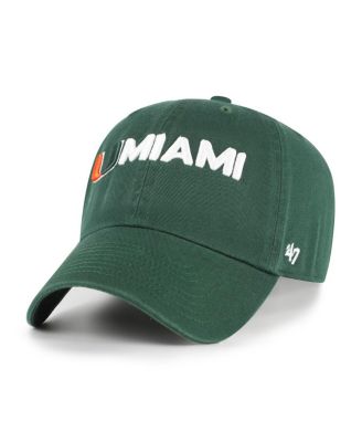 '47 Brand - Men's Green Miami Hurricanes Clean Up Adjustable Hat