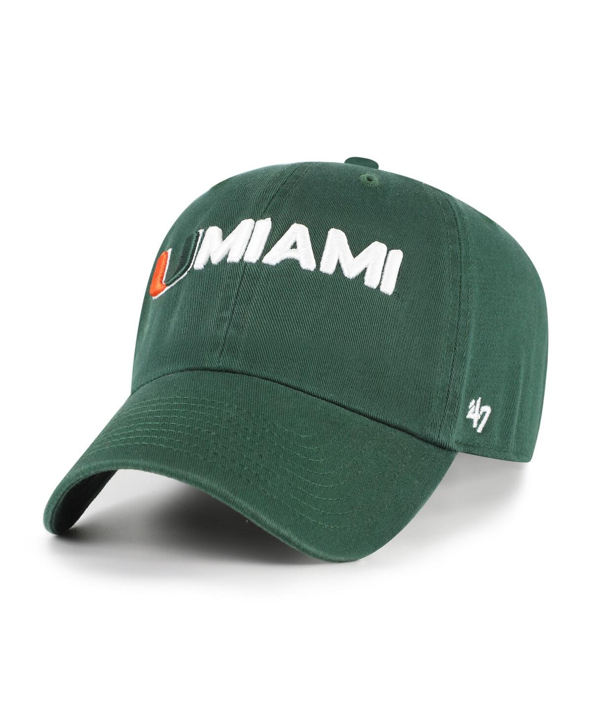 47 Brand Men's Green Miami Hurricanes Clean Up Adjustable Hat In Green