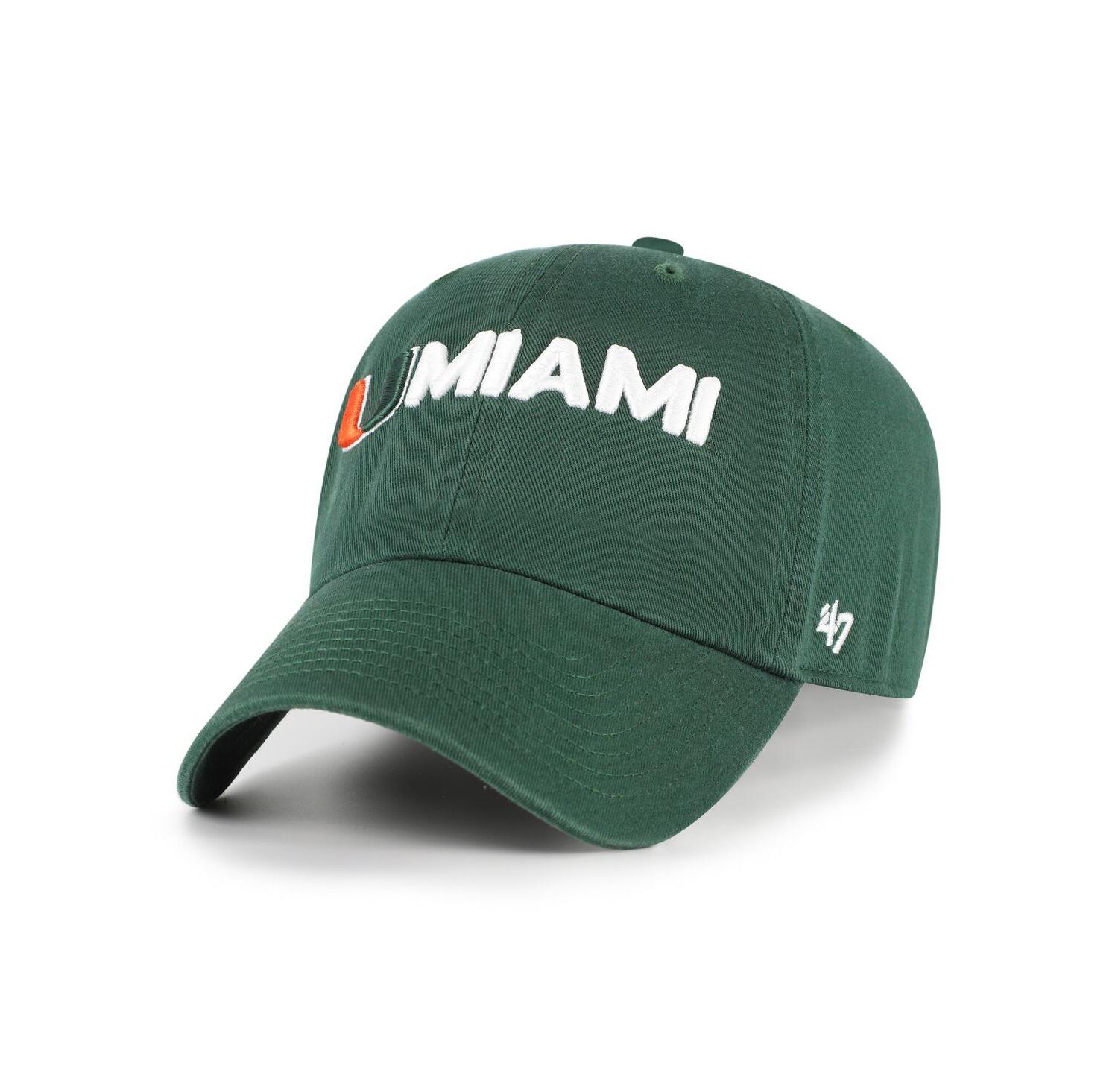Men's Green Miami Hurricanes Clean Up Adjustable Hat