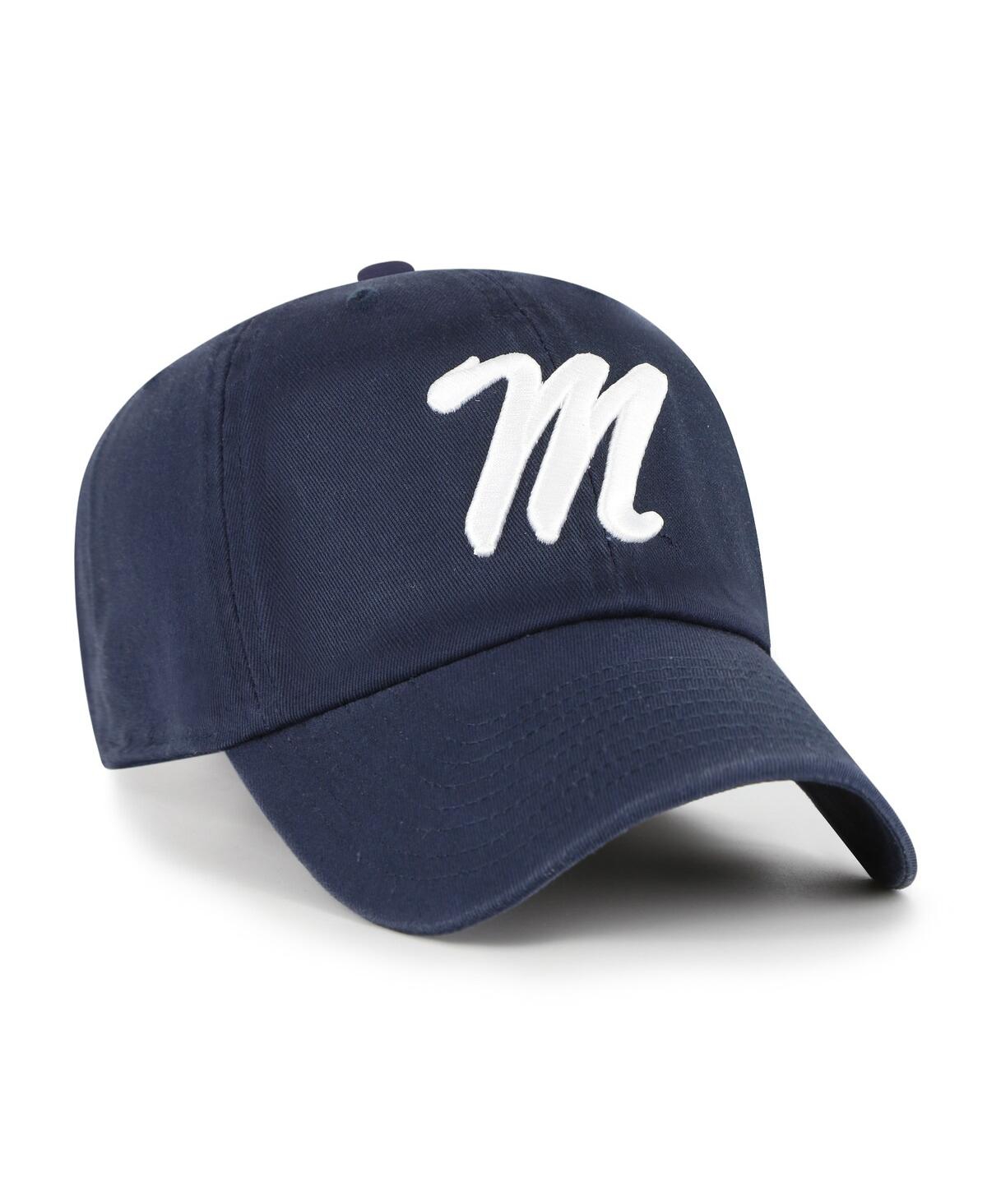 47 Brand Men's Navy Ole Miss Rebels Clean Up Adjustable Hat In Blue