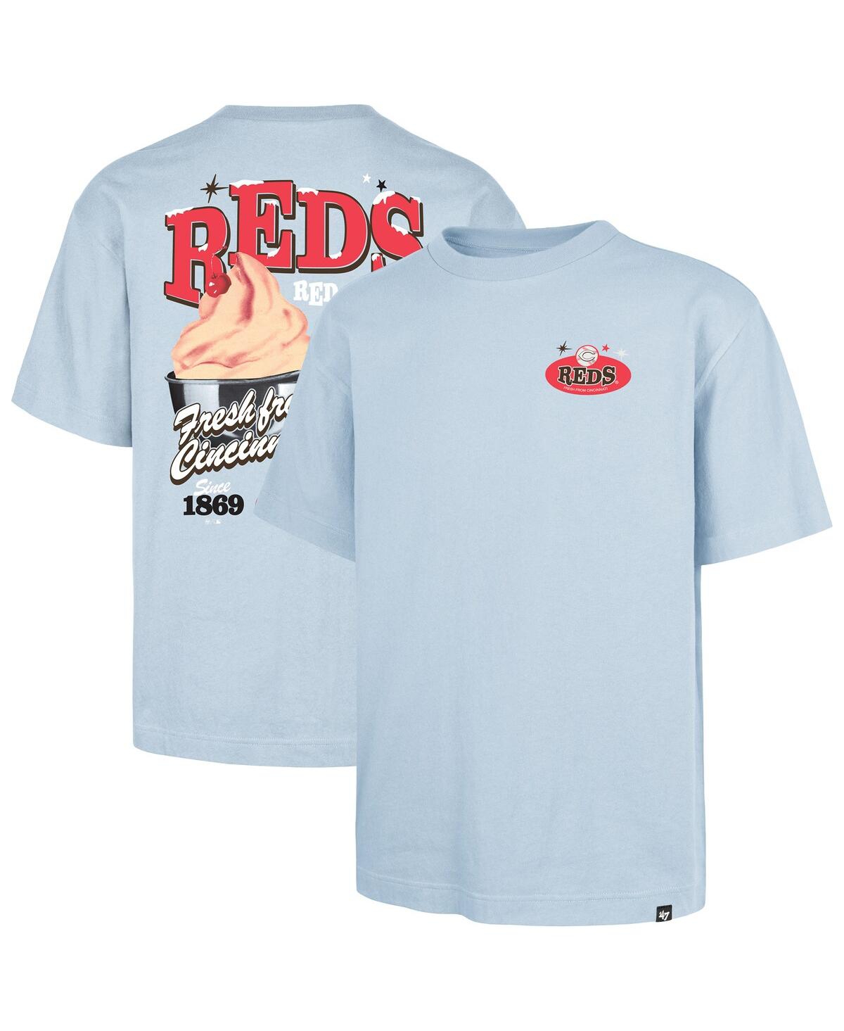 47 Brand Men's Light Blue Cincinnati Reds Ice Cream Parlor Foundation T-shirt In Blue