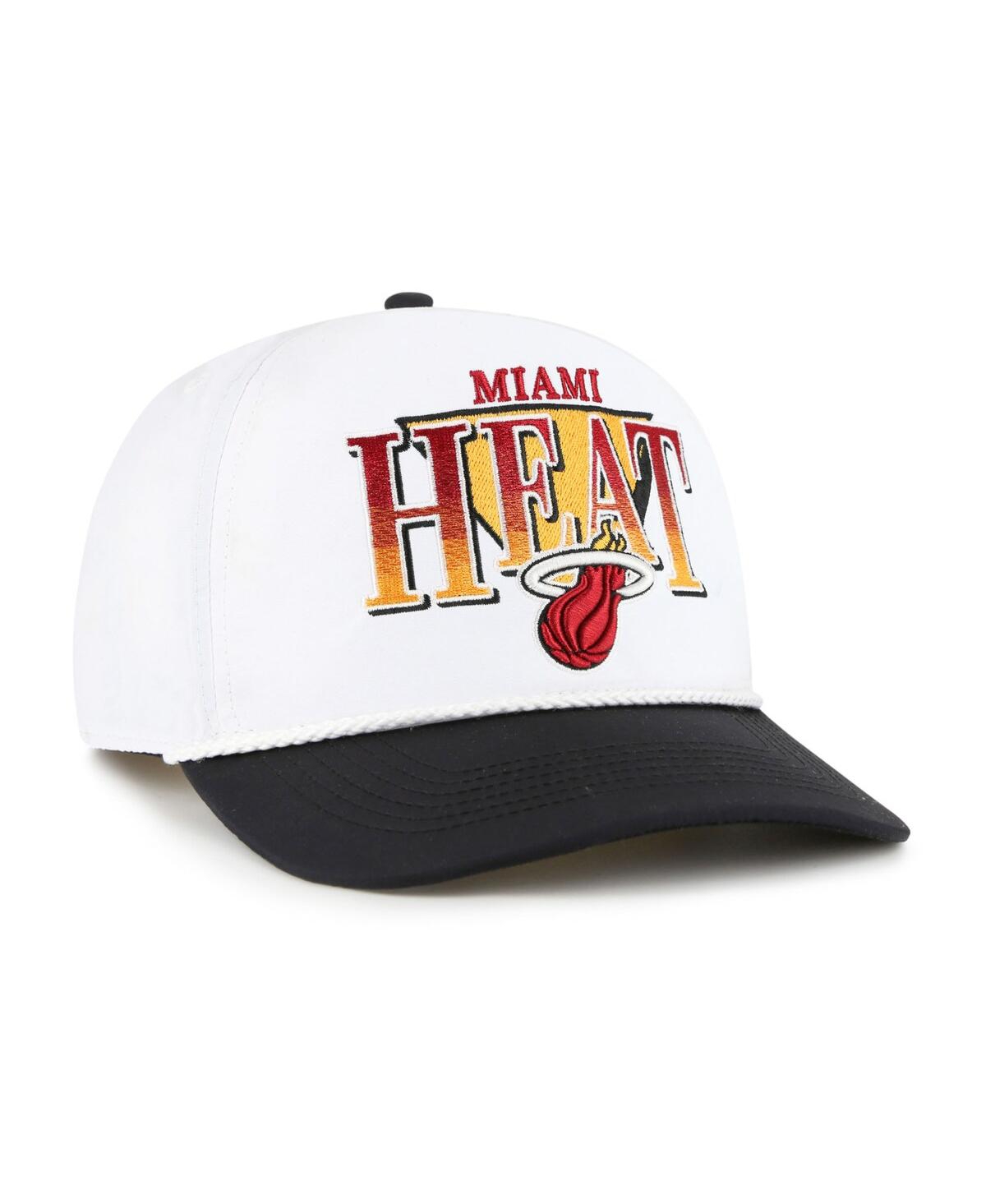 47 Brand Men's White/black Miami Heat Tribute Two-tone Hitch Adjustable Hat In White