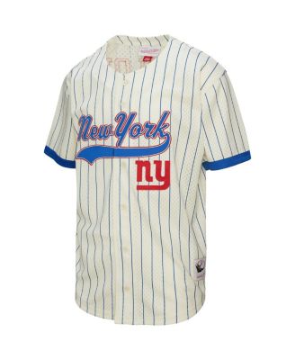 Men's Lawrence Taylor Cream New York Giants Name Number Mesh Button-Up Baseball Jersey