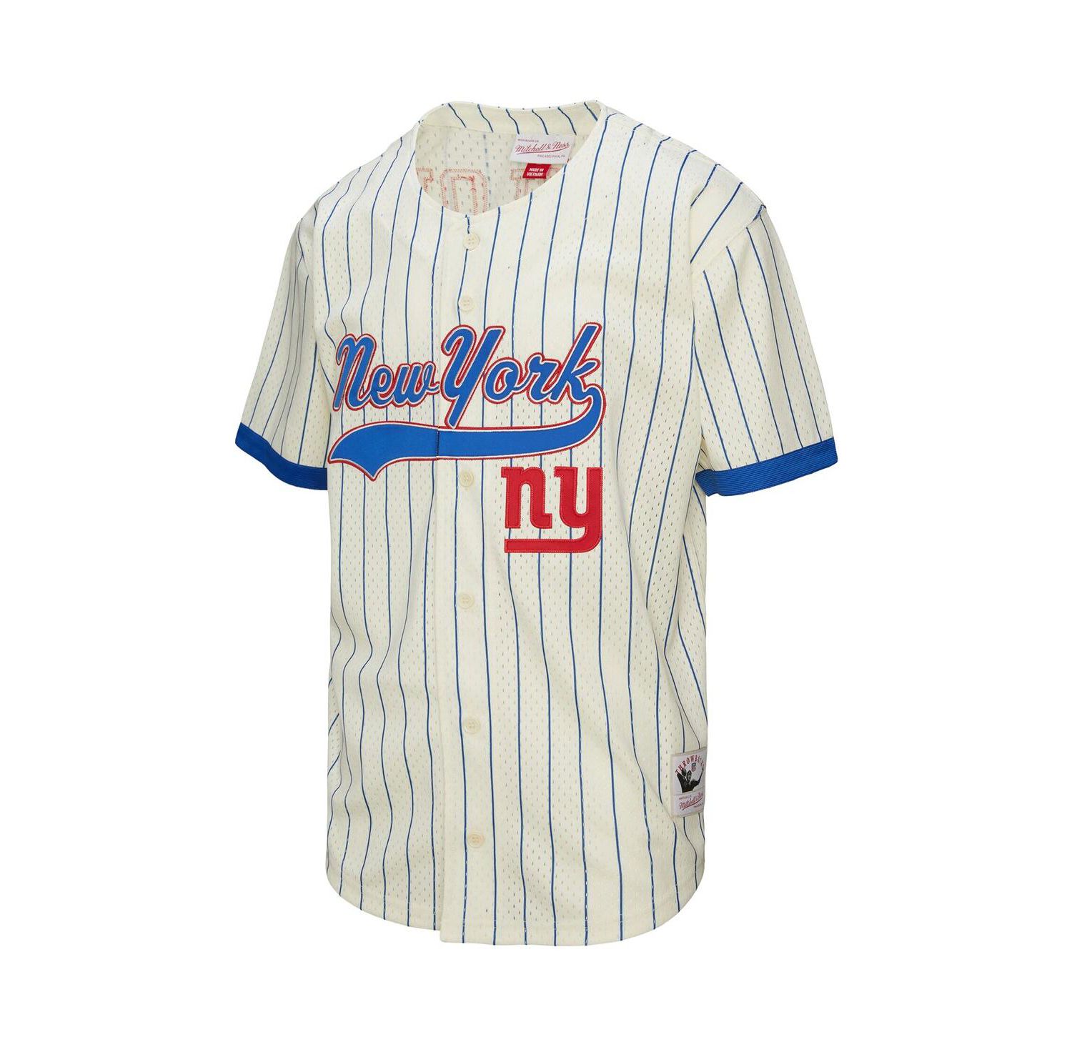 Men's Lawrence Taylor Cream New York Giants Name & Number Mesh Button-Up Baseball Jersey