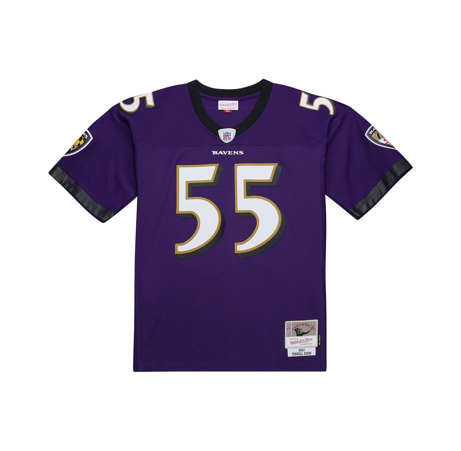 Men's Terrell Suggs Purple Baltimore Ravens 2003 Legacy Replica Jersey