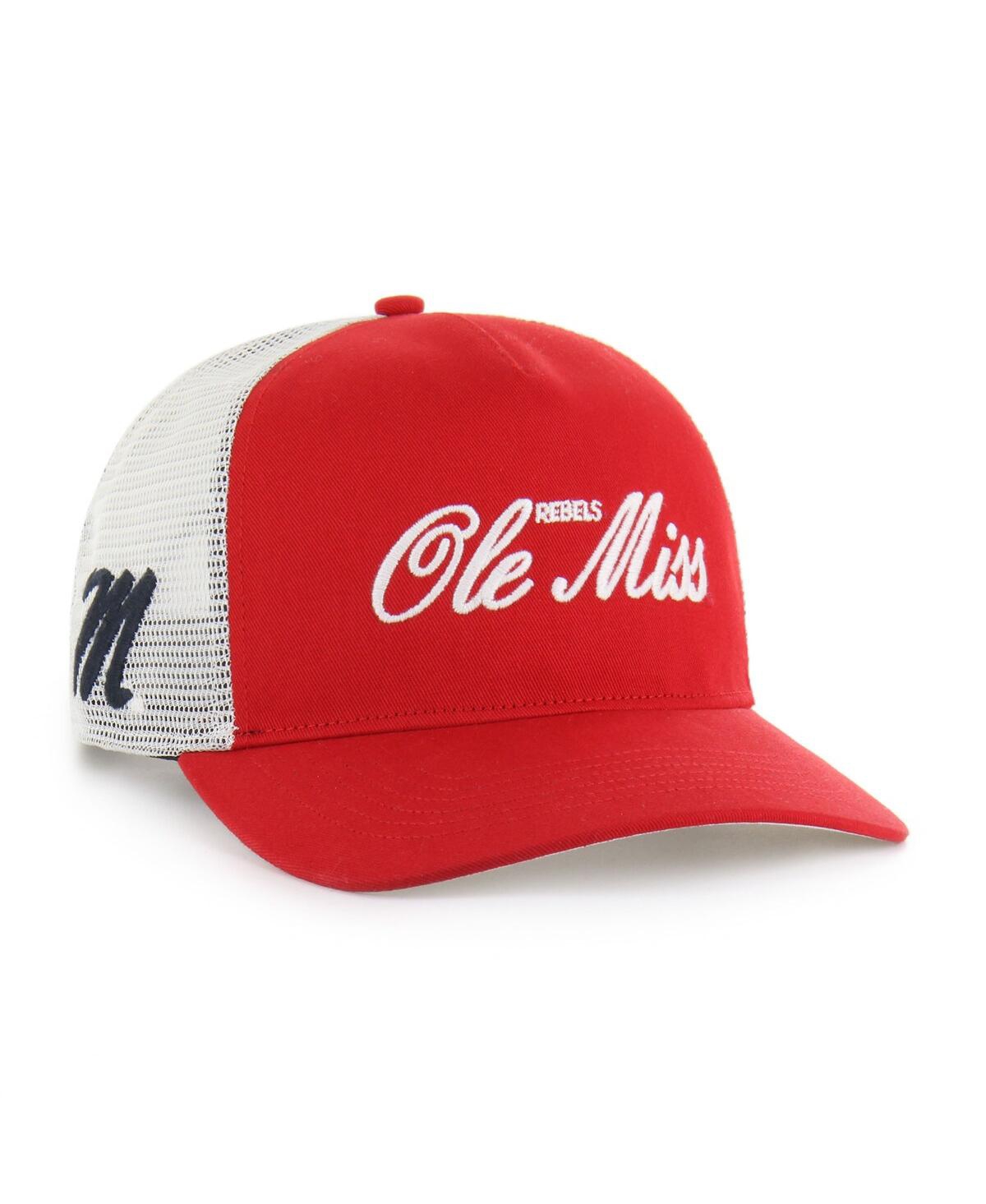 47 Brand Men's And Women's Red Ole Miss Rebels Contemporary Basics Foundation Trucker Hitch Adjustable Hat In Red