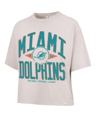 Women's Natural Miami Dolphins Cropped Windthrow Ravine T-Shirt