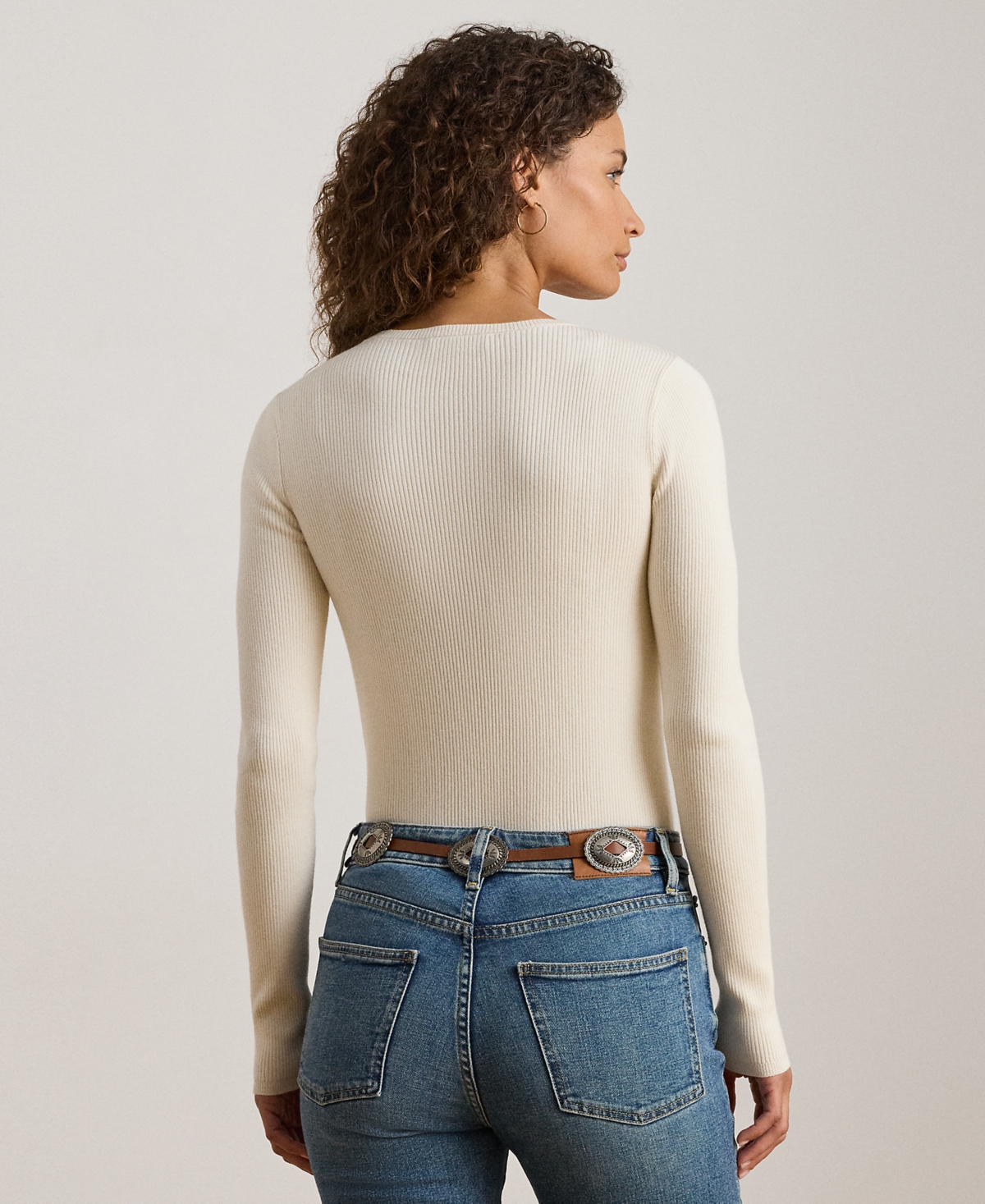 Ralph Lauren Womens Crewneck Sweater P Xs Xxl In Brown