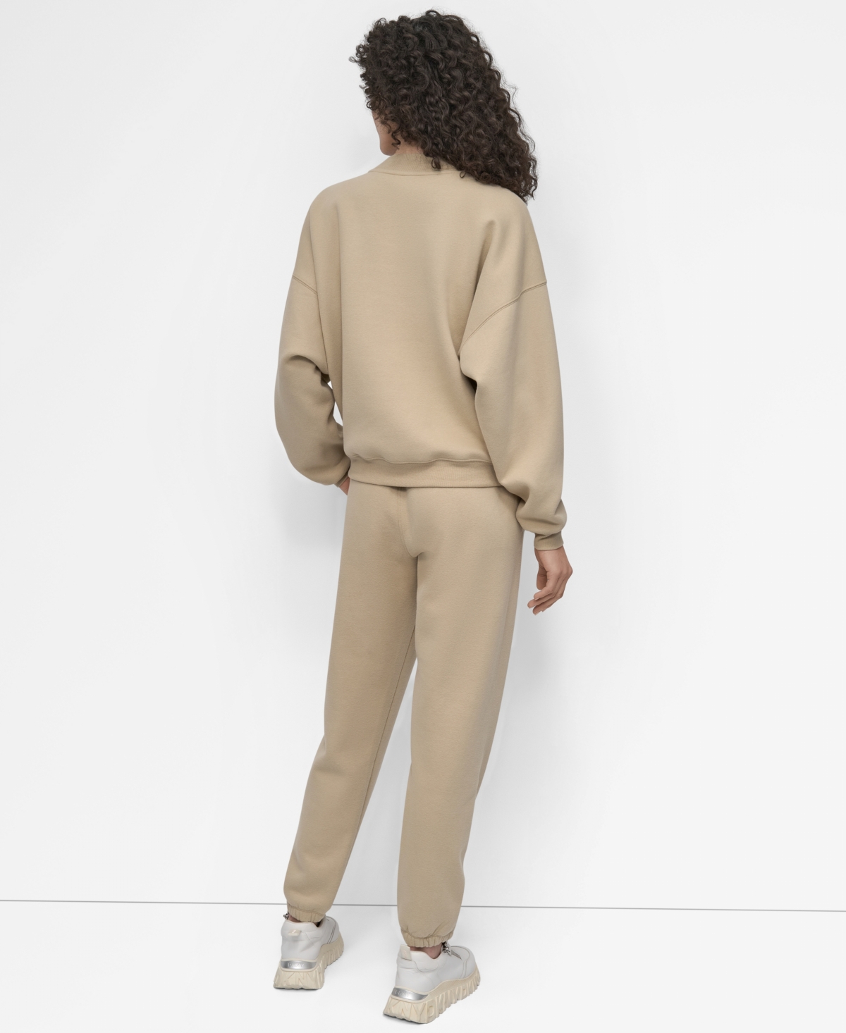 Dkny Embroidered Logo Pullover Sweatshirt In Brown